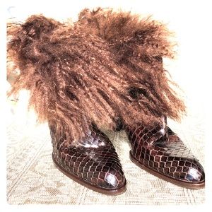 Anaconda Boots w/ Mongolian lamb accent